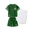 Bekleidungssets LOlanta Sportbekleidung für Kinder Jungen Baseball Jersey Button Shirt Mädchen Hip Hop Tanz Mantel Shorts Outfits Badminton Leistung