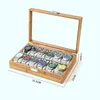 WellZone Caja de reloj hecha a mano de bambú con protección ambiental, 3/6/10/12 ranuras, caja de reloj de estilo chino 240124