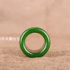 Ringar naturlig grön jade ring hjärta meridian jadeite buddhism amulet mode charm smycken hand snidade hantverk gåvor till kvinnor män