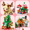 Modelo Kits de Construção Papai Noel Filme de Natal Mini Bloco Blocos Trem Conjunto Kit DIY Brinquedo Lepin Tijolo para Kid Drop Delivery Brinquedos Dh2Jt