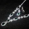 Charm Wpb Advanced Emerald Jewelry Set Women Earrings Emerald Necklace Female Set Zircon Jewelry Personality Girl Holiday Gift