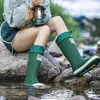 Moda wysoka top mężczyźni kobiety gumowe buty deszczowe buty pary wodoodporne galoshes Work Prace Garden Rainboots Rube Rain Buty 240125