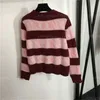Designer Sweater Women Knit Jumper Autumn Winter Warm Top Fashion Knitwear Long Sleeved Round Neck Loose Pullover Contrast Colors Woollen Sweaters Womens Clothing