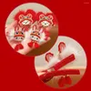 Acessórios de cabelo Despertado Leão Crianças Red Hairpin Bordado Borla Dança Clipe Bebê Headwear Antigo