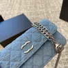 Designer coração bloqueio botão denim woc crossbody saco marca francesa moda camélia mulheres aleta sacos de ombro bolsa número de série dupla letra senhoras mensageiro saco