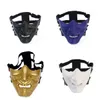 Tactical Hood Scary Smiling Ghost Half Face Mask Form Justerbar huvudkläder Skydd Halloween Costumes Accessories187U Drop Delive DHXF4