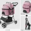 Carriers Pet Cat Stroller Dog Carrier Bag Folding Newborn Baby Stroller Dog Pull Cart Fourwheel Shock Dog Transporter Carrier Dog Travel