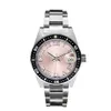 Clássico 28mm rosa relógios femininos automático mecânico pulseira de aço inoxidável moda senhoras relógio numeral romano gift218m