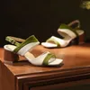Сандалии, летние женские туфли в стиле ретро на толстом каблуке 6 см, модная элегантная женская обувь, лаконичная женская обувь высокого качества, заводская розетка LX95