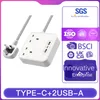 The manufacturer provides a 10A socket for British standard plug-in household cable trays, a 2USB type C1.5 meter cable tray