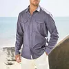 Men's T Shirts Long Sleeve Lapel Wrinkled Casual Shirt Men Romper Jumpsuit Floral Corduroy Pants Tall Size For