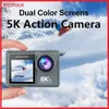 スポーツアクションビデオカメラアクションカメラ5k 30fps 1080p Wifiリモートコントロールデュアルスクリーン170屋外4K 60fpsスポーツカメラYQ240129に適した防水