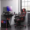 Andere Möbel Racing Gaming-Stuhl, verstellbarer ergonomischer Bürostuhl mit Ottoman-Kippmechanismus, Lordosenstütze, 330 lb-Last, Schwarz, Rot, Q240129