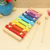 En bois 8 tons multicolore Xylophone bois instrument de musique jouets pour bébé enfants bois instrument de musique jouets accessoires DIN889 240129