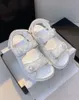 Echt lederen sandalen voor vrouwen ontwerper platte opa sandalen papa Sandles slipper sliders vrouw partij strand glijbaan dikke zool dia's zomer 483