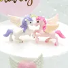 Outils de gâteau 4pcs / Set Licorne Topper Nuage Arc Joyeux Anniversaire Bannière Enfants Filles Fête De Mariage Décor