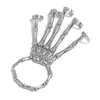 Модные персонализированные кластерные кольца Аксессуары для рук Панк-череп Универсальные кости рук Браслет-кольцо на пять пальцев, регулируемая универсальная цепочка
