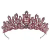 Hair Clips Vintage Red Crystal Bridal Tiaras Crowns For Women Green Rhinestone Pageant Diadem Veil Tiara Wedding Accessories