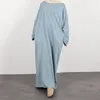 Abbigliamento etnico Modesto Casual Abaya Pianura Donna Tasche musulmane Abito lungo lungo ampio Turchia Caftano Eid Abito da festa Felpa Dubai Jalabiya