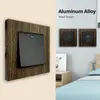 SMART HOME CONTROL WALLPAD TRÄ TROTURE ALUMINIUM Legeringspanel EU -uttag och switchar LED DIMMER 1/2/3/4 Gäng 1/2 väg 2 USB Fast Chadd Port