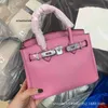 Borsa a mano da donna BK Borsa con fibbia in argento color caramello fantasia Lychee per donna in vera pelle bovina con tracolla classica a spalla singola con vendita in fabbrica