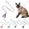 Dog Collars Cat Harness & Leash Set Adjustable Outdoor Walking Traction Rope Soft Nylon Strap For Small Dogs Puppy Collar Accessories