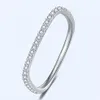 2021 New Arrival Simple Fine Jewelry Real 925 Sterling Silver Pave White Sapphire CZ Diamond Party Square Ring Women Wedding Band 341u