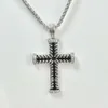 David Yuman Cross Necklace人気のダブルボタンラインペンダント