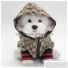 Hundkläder lyxiga esigner bokstäver tryckt mode cowboy denim hoodies katter hundar djur jackor utomhus casual sport husdjur rockar c d otdr7