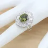 Halsband Green Peridot Zircon 925 Silver Party Jewelry Set For Women Studörhängen Halsband Pendant Ring Wedding Christmas Gift