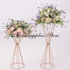 Party Decoration 10PCS LOT Gold Flower Stand 50 70cm Height Metal Road Lead Wedding Centerpiece Flowers Vases For Event Home257E