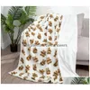 Blankets Designer Cute Little Bear Grain Blanket Imitation Rabbit Crystal Veet Nap Double Sofa Drop Delivery Otrzg