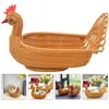 Dinnerware Sets Imitation Rattan Storage Basket Gifts Tabletop Bread Woven Fruits For Desk Decorate Daily Use Dessert Peafowl Modeling Pp