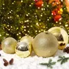 Party Decoration 15cm Big Christmas Ball Decorations 2024 Glitter Green Red Xmas Tree Ornaments Wedding Year Home Office Ceiling Decor