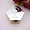 Gift Wrap Hexagon Shape Acrylic Mirror Er With 2 Styles Double Rings Custom Name Party Wood Boxes Candy Holder Display Decor H1231 D Dhfd3