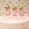 2PCS Kaarsen Leuke Strik Verjaardag Nummer Kaars Prinses Prins 0-9 Aantal Kaarsen Taart Decor Digitale Kaars Topper Cupcake Party Kaarsen