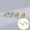 Stud Wantme 925 STERLING Gümüş Moda Basit Aşk Yıldız Spiral Bead Stud Küpe Kadınlar Şık Parti Piercing Mücevher Aksesuarları YQ240129