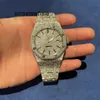 Relojes mecánicos automáticos Reloj con tapa de zafiro Personalizado de alta densidad Exclusivo con incrustaciones de hielo Cristal de diseño de diamantes completo Movimiento mecánico