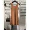 Vestido de malha para mulher longa camiseta preta menina mulheres designer roupas verão casual senhora bodycon sem mangas algodão malhas letra slim fit sexy moda