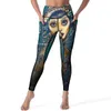 Active Pants Robots Jibaro Leggings Love Death Gym Yoga Push Up Kawaii Sports Tights With Pockets Stretchy Printed Legging