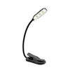 Nattlampor USB -laddningsbar justerbar LED -bokljus med goosenecks Clip 7 LED -lysdioder Flexibel läsbord Lamptabell Läs