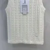 Canotte da donna Canottiere firmate Inizio primavera Novità CH Nanyou Gaoding Stile semplice e casual Abbigliamento interno esterno Canotta versatile con scollo rotondo in maglia ricamata PE9N