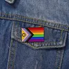 Brooches Intersex Inclusive Progress Pride Flag Enamel Lapel Pin LGBTQ Badge Rainbow Brooch Backpack Decoration Jewelry