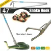 Cleaning 1.2m Foldable Snake Tongs Stick Reptile Catcher Grabber Folding Wide Jaw Snake Pliers Stainless Steel Snake Control Tool