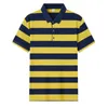 Men's Polos 95% Cotton Polo Shirt Fashion Striped 2024 Summer Casual T-shirt Soft Korean Style Male Top Quality