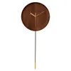 Wandklokken Zwarte Walnoot Houten Klok Moderne Creatieve Nordic Spanje Stijl Slinger Gift Horloge Woonkamer Home Decor GPF50YH