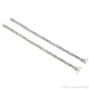 Hip Hop Tennis Diamonds Bracelets dla mężczyzn mody miedziane cyrkony 7 8 cali złota srebrna biżuteria 238c