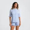 Ensemble pyjama 2 pièces pour femmes, vêtements de nuit, manches courtes, boutons, hauts imprimés à carreaux, Shorts, ensembles amples d'été