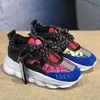 Top Quality Designer Versace Chain Reaction Casual Shoes Black White Pony Leopard Pink Trainers【code ：L】Italy Brand Platform Sneakers