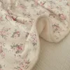 Couverture en mousseline à imprimé floral pour bébé, couette pour l'été, couverture de sieste en mousseline florale pour bébé, couettes pour Winte 240122